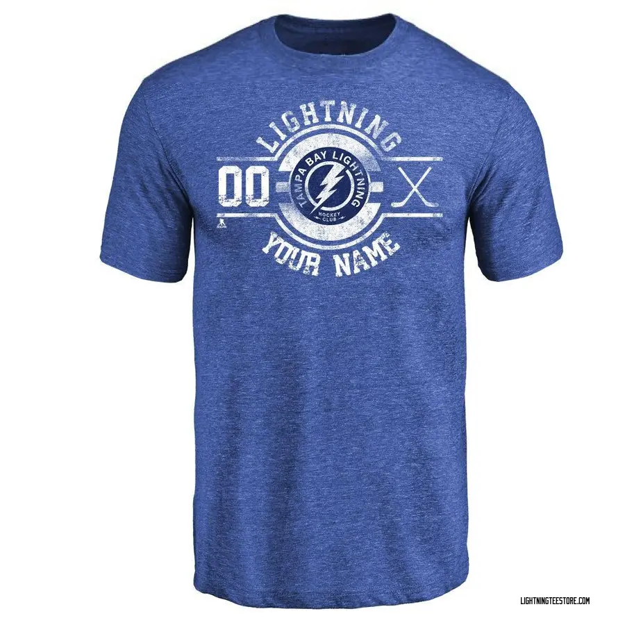 Men's Custom Tampa Bay Lightning Custom Insignia Tri-Blend T-Shirt - Royal