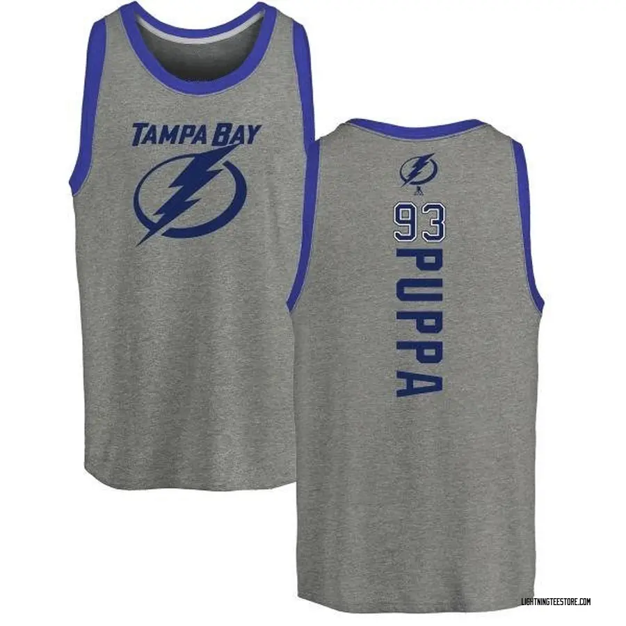Men's Daren Puppa Tampa Bay Lightning Backer Tri-Blend Tank Top - Ash