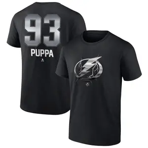 Men's Daren Puppa Tampa Bay Lightning Black Midnight Mascot Logo T-Shirt