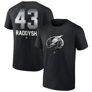 Men's Darren Raddysh Tampa Bay Lightning Black Midnight Mascot Logo T-Shirt
