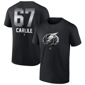 Men's Declan Carlile Tampa Bay Lightning Black Midnight Mascot Logo T-Shirt