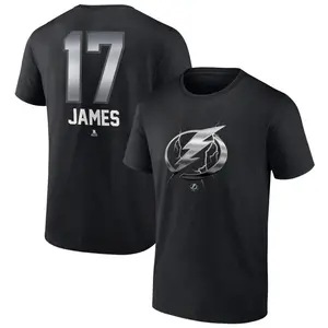 Men's Dominic James Tampa Bay Lightning Black Midnight Mascot Logo T-Shirt