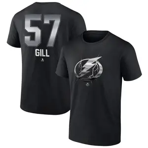 Men's Dyllan Gill Tampa Bay Lightning Black Midnight Mascot Logo T-Shirt