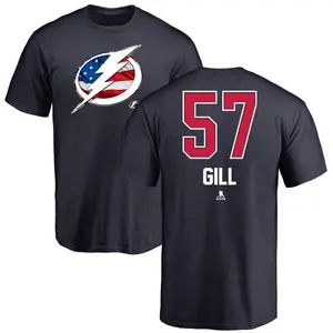Men's Dyllan Gill Tampa Bay Lightning Name and Number Banner Wave T-Shirt - Navy