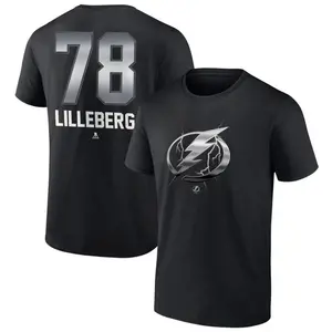Men's Emil Lilleberg Tampa Bay Lightning Black Midnight Mascot Logo T-Shirt