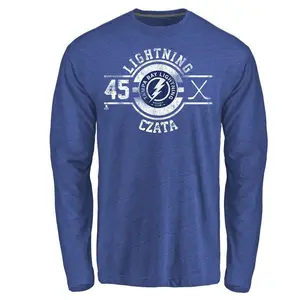 Men's Ethan Czata Tampa Bay Lightning Insignia Tri-Blend Long Sleeve T-Shirt - Royal