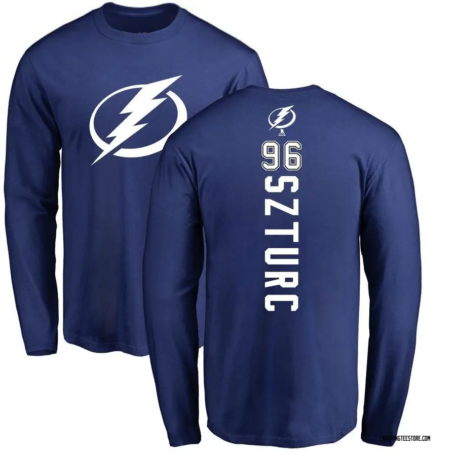 Men's Gabriel Szturc Tampa Bay Lightning Backer Long Sleeve T-Shirt - Royal