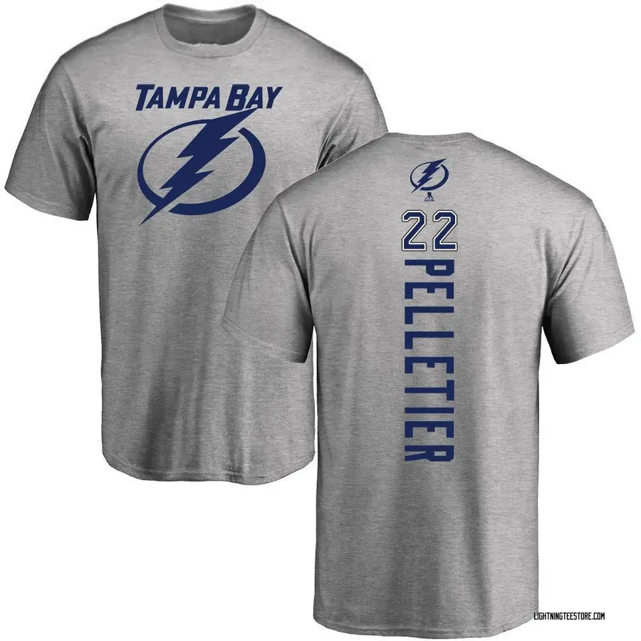 Men's Jakob Pelletier Tampa Bay Lightning Backer T-Shirt - Ash