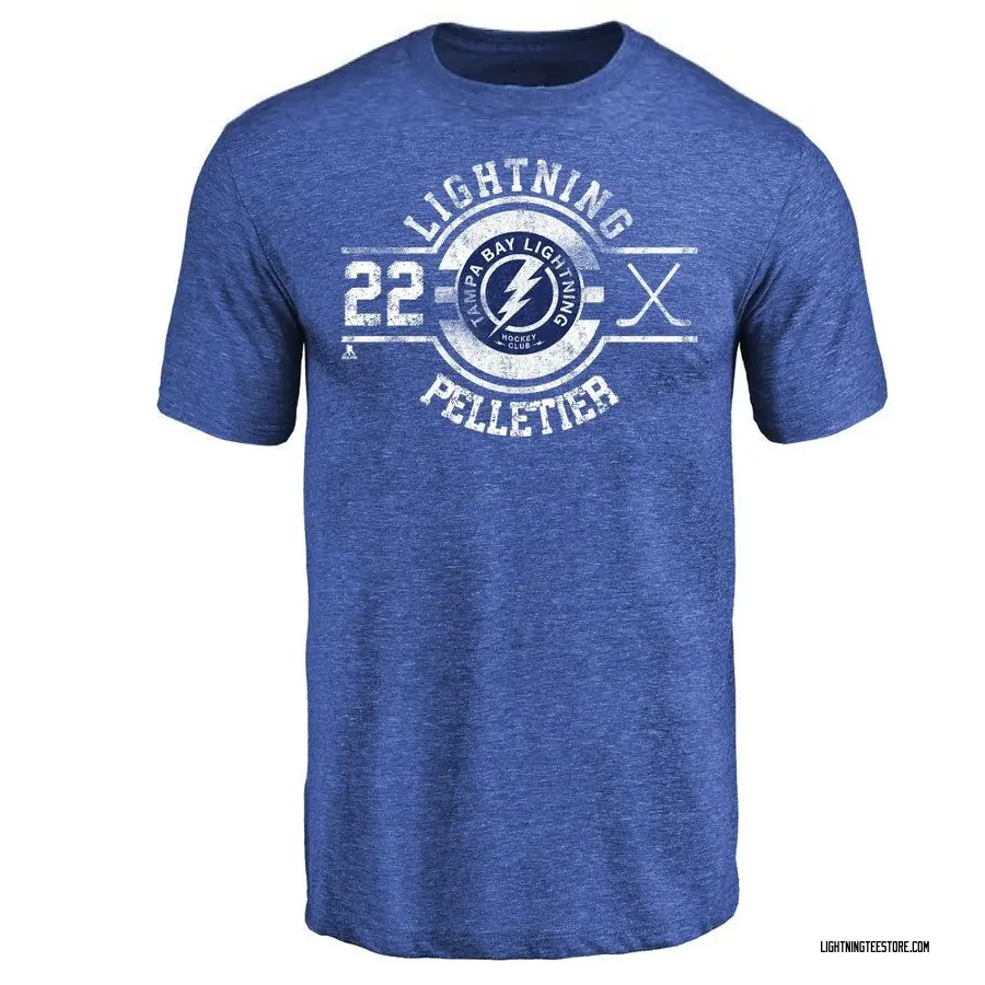 Men's Jakob Pelletier Tampa Bay Lightning Insignia Tri-Blend T-Shirt - Royal