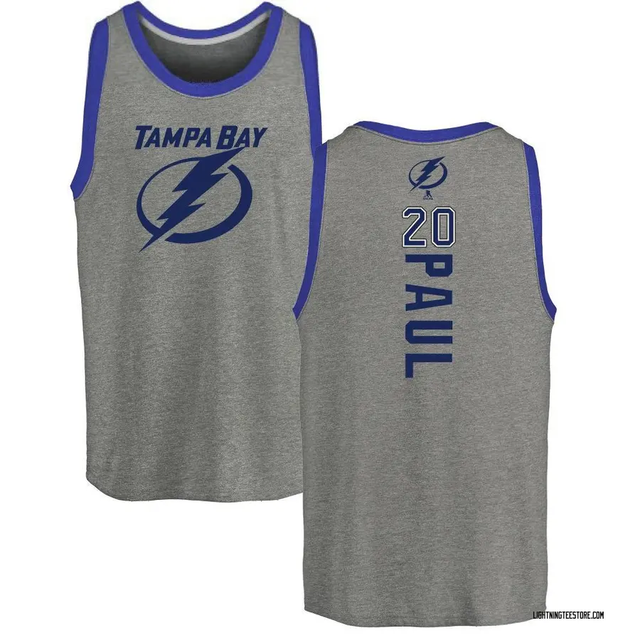 Men's Nick Paul Tampa Bay Lightning Backer Tri-Blend Tank Top - Ash