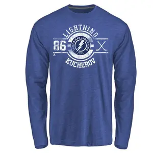 Men's Nikita Kucherov Tampa Bay Lightning Insignia Tri-Blend Long Sleeve T-Shirt - Royal