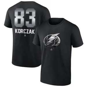 Men's Ryder Korczak Tampa Bay Lightning Black Midnight Mascot Logo T-Shirt