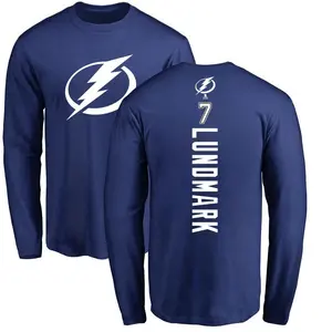 Men's Simon Lundmark Tampa Bay Lightning Backer Long Sleeve T-Shirt - Royal