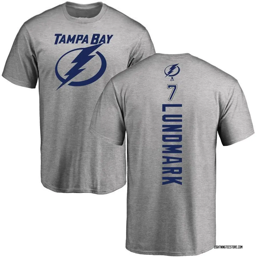 Men's Simon Lundmark Tampa Bay Lightning Backer T-Shirt - Ash