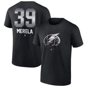Men's Waltteri Merela Tampa Bay Lightning Black Midnight Mascot Logo T-Shirt