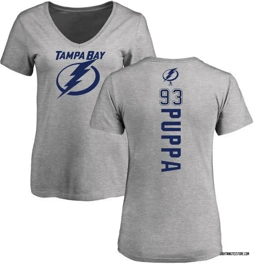 Women's Daren Puppa Tampa Bay Lightning Backer T-Shirt - Ash