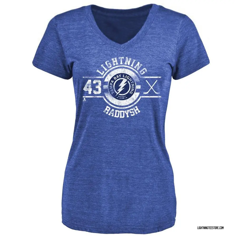 Women's Darren Raddysh Tampa Bay Lightning Insignia Tri-Blend T-Shirt - Royal