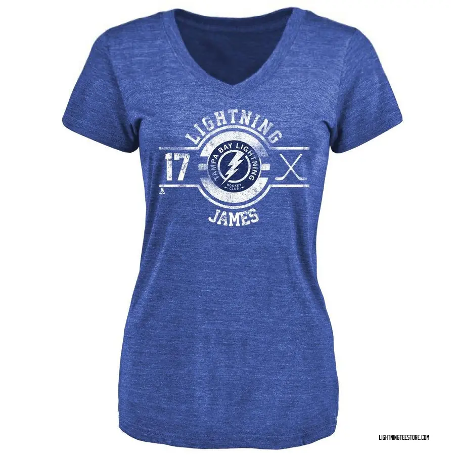 Women's Dominic James Tampa Bay Lightning Insignia Tri-Blend T-Shirt - Royal