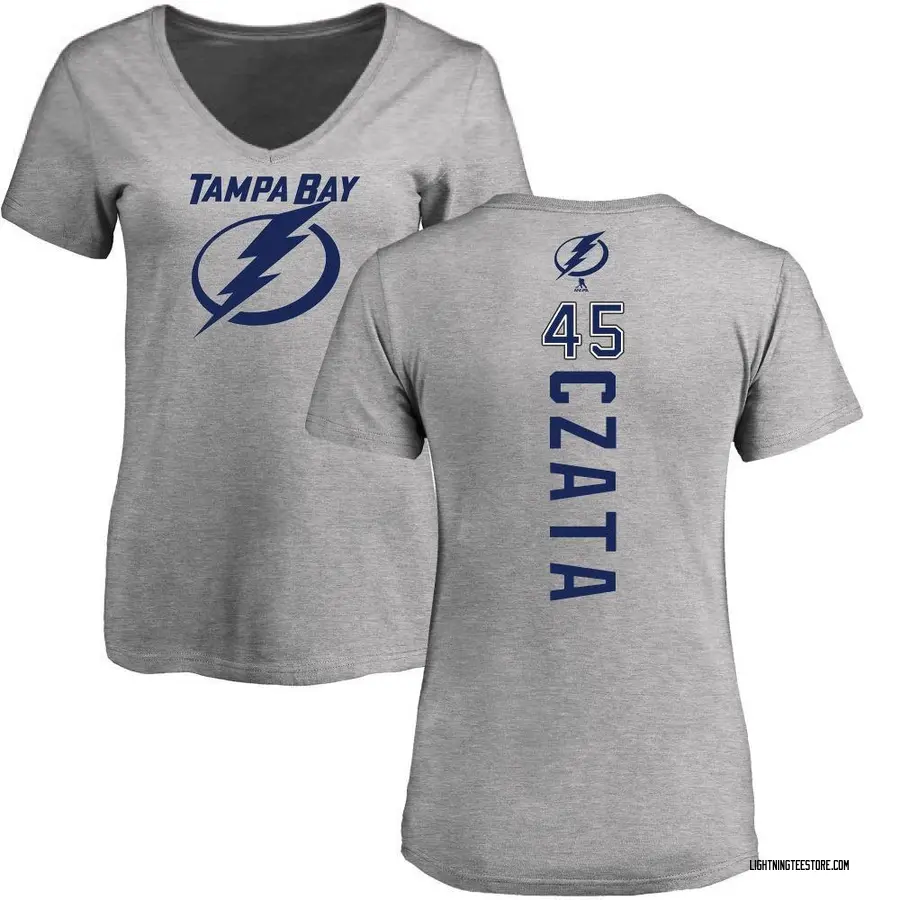 Women's Ethan Czata Tampa Bay Lightning Backer T-Shirt - Ash
