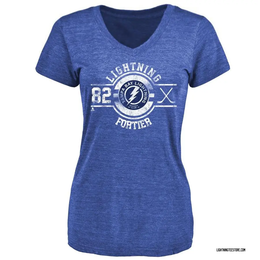 Women's Gabriel Fortier Tampa Bay Lightning Insignia Tri-Blend T-Shirt - Royal