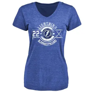 Women's Oliver Bjorkstrand Tampa Bay Lightning Insignia Tri-Blend T-Shirt - Royal