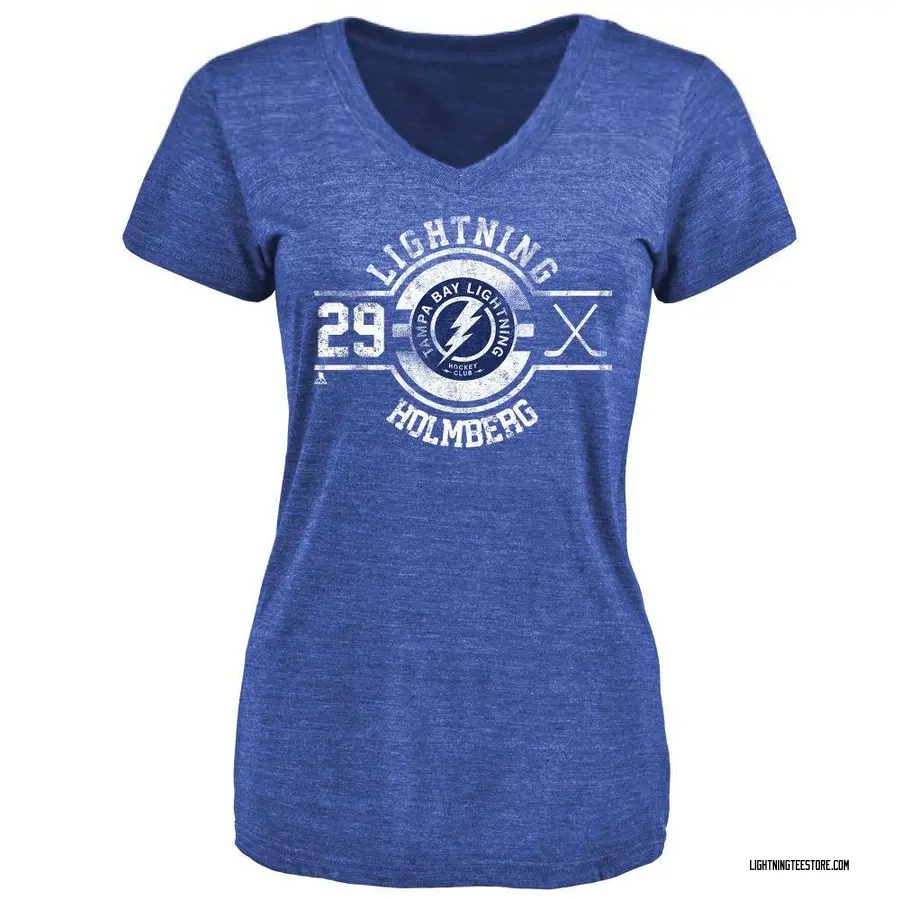 Women's Pontus Holmberg Tampa Bay Lightning Insignia Tri-Blend T-Shirt - Royal