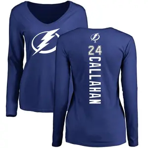 Women's Ryan Callahan Tampa Bay Lightning Backer V-Neck Long-Sleeve T-Shirt - Royal