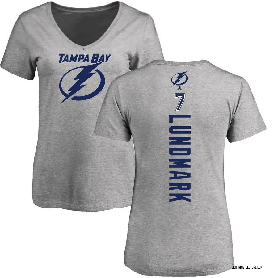 Women's Simon Lundmark Tampa Bay Lightning Backer T-Shirt - Ash