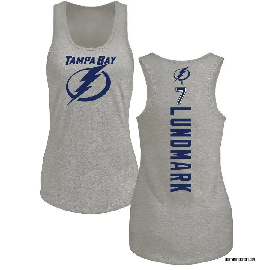 Women's Simon Lundmark Tampa Bay Lightning Backer Tri-Blend Tank Top - Ash