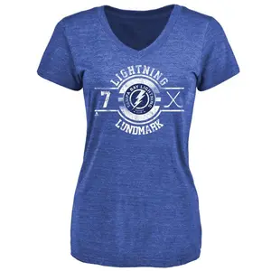 Women's Simon Lundmark Tampa Bay Lightning Insignia Tri-Blend T-Shirt - Royal