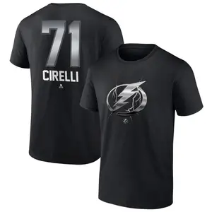 Youth Anthony Cirelli Tampa Bay Lightning Black Midnight Mascot Logo T-Shirt