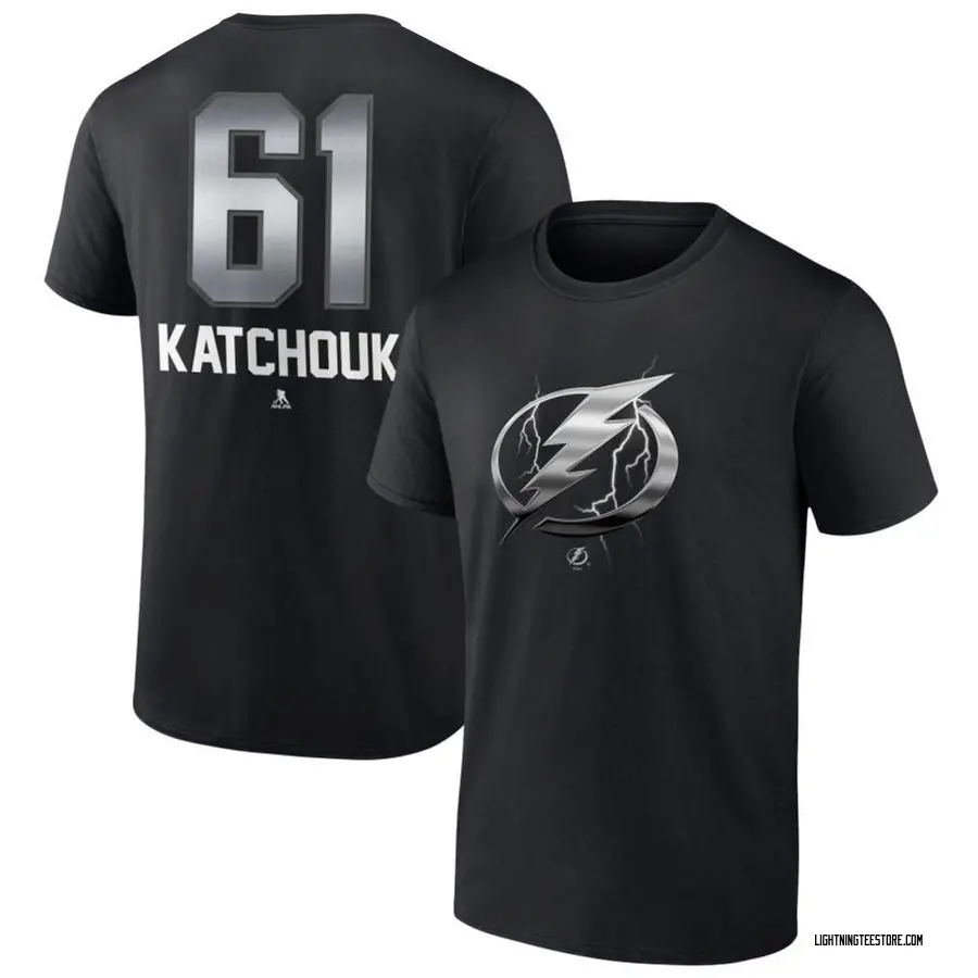 Youth Boris Katchouk Tampa Bay Lightning Black Midnight Mascot Logo T-Shirt