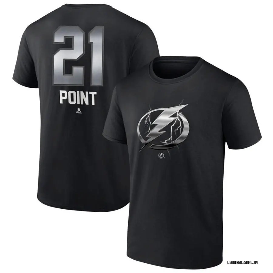 Youth Brayden Point Tampa Bay Lightning Black Midnight Mascot Logo T-Shirt