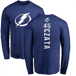 Youth Ethan Czata Tampa Bay Lightning Backer Long Sleeve T-Shirt - Royal