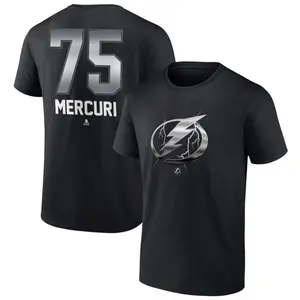 Youth Lucas Mercuri Tampa Bay Lightning Black Midnight Mascot Logo T-Shirt