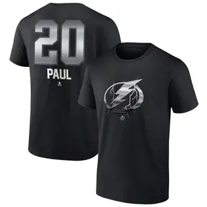 Youth Nick Paul Tampa Bay Lightning Black Midnight Mascot Logo T-Shirt