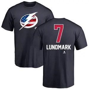 Youth Simon Lundmark Tampa Bay Lightning Name and Number Banner Wave T-Shirt - Navy